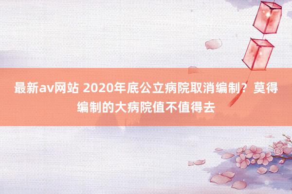 最新av网站 2020年底公立病院取消编制？莫得编制的大病院值不值得去